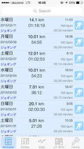 1月末からのラン記録